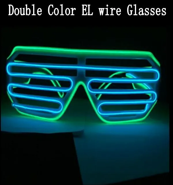 Fashion El glasses El Wire Fashion Neon LED Light Up Party DJ+1xBattery Holder~